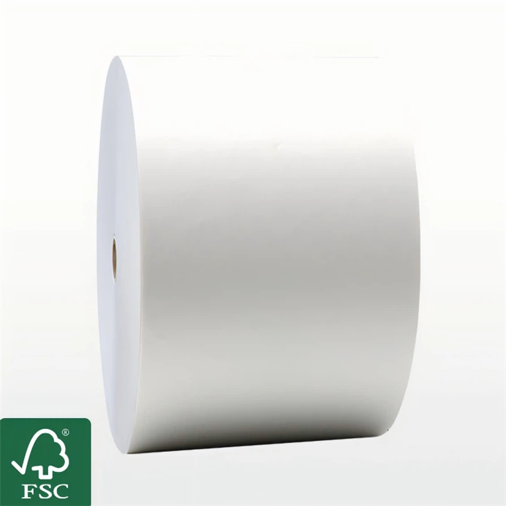 Enostranski c1s pretisni omot duplex beli papir Jumbo roll
